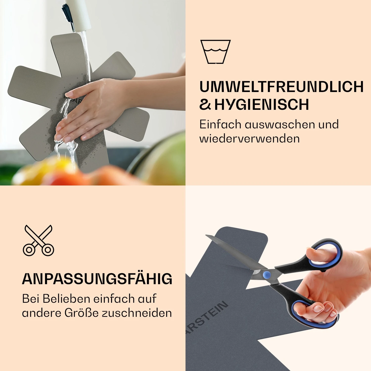 Noto Endurance Filz-Set 5 Stck. Sternförmig Sehr Weich Für Töpfe & Pfannen Ø38 Cm 8 Noto Endurance Filz-Set 5 Stck. Sternförmig Sehr Weich Für Töpfe & Pfannen Ø38 Cm – Bild 6