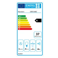 Vinea Dunstabzugshaube Umluftset 60cm 610m³/h Aktivkohlefilter Silber -Küchenbedarf Angebote 60002221 energy label
