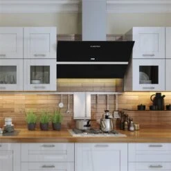 Aurea VII Dunstabzugshaube Umluftset 90cm Aktivkohlefilter Schwarz -Küchenbedarf Angebote 60002223 yy 0004 ambient Klarstein Aurea VII Dunstabzugshaube 90cm schwarz