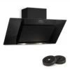 Zola Dunstabzugshaube Umluftset 90cm 635m³/h Aktivkohlefilter Schwarz -Küchenbedarf Angebote 60002282 yy 0001 front Klarstein Zola Dunstabzugshaube Umluftset schwarz
