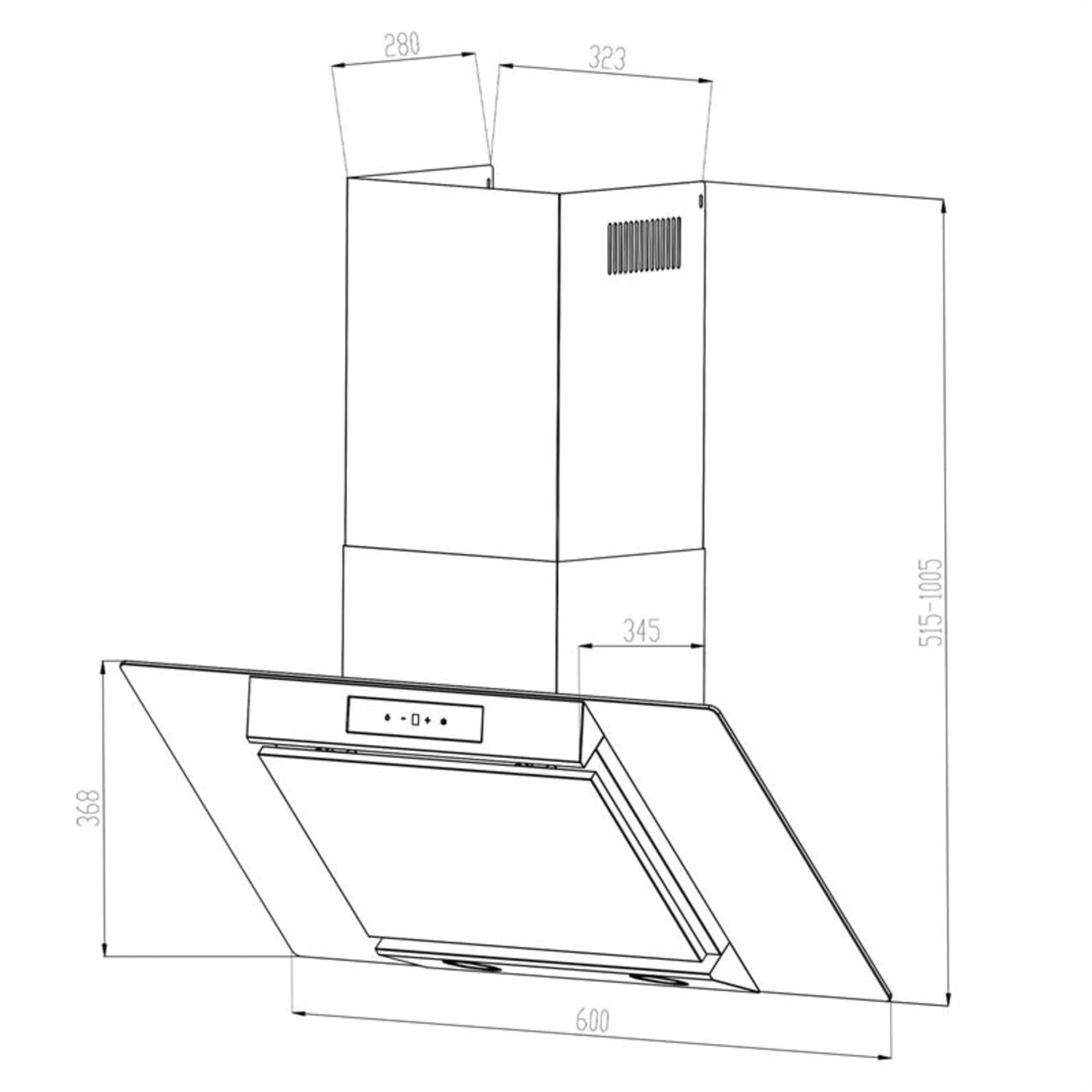 Balzac Dunstabzugshaube Umluftset 60cm 640m³/h Aktivkohlefilter 10 Balzac Dunstabzugshaube Umluftset 60cm 640m³/h Aktivkohlefilter – Bild 8
