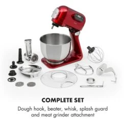 Curve Plus Küchenmaschinen-Set | 5l | 4-in-1 Fleischwolf | Rot 18 Curve Plus Küchenmaschinen-Set | 5l | 4-in-1 Fleischwolf | Rot -Küchenbedarf Angebote 60002329 yy 0010 logo Klarstein Curve Plus Kuechenmaschinen Set rot