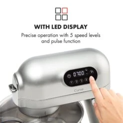 Curve Plus Küchenmaschinen-Set | 5l | 4-in-1 Fleischwolf | Silber -Küchenbedarf Angebote 60002330 yy 0005 logo Klarstein Curve Plus Kuechenmaschinen Set silber