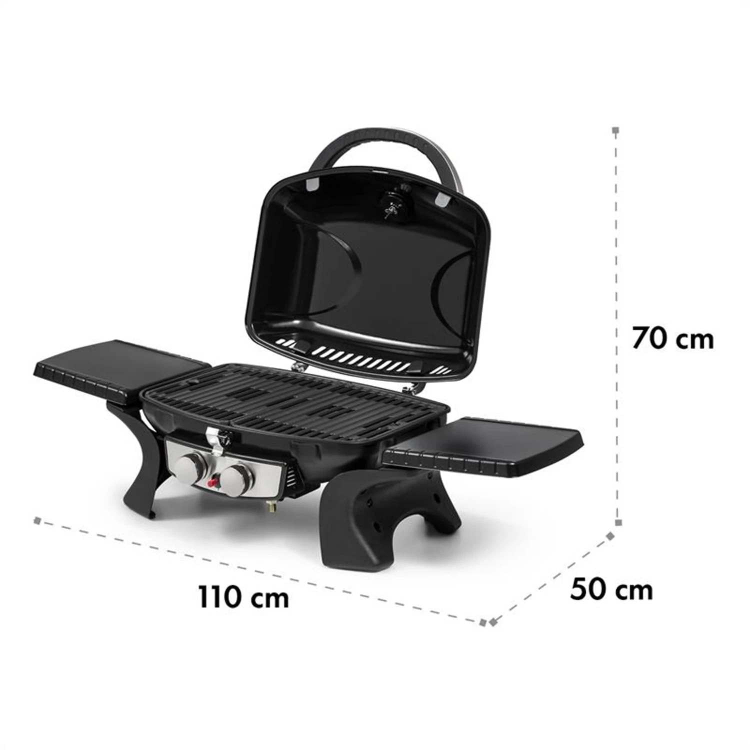 Parforce Duo Gasgrill 2 Brenner 4,4kW 15000BTU 300°C Gasschlauch Grau – Bild 10
