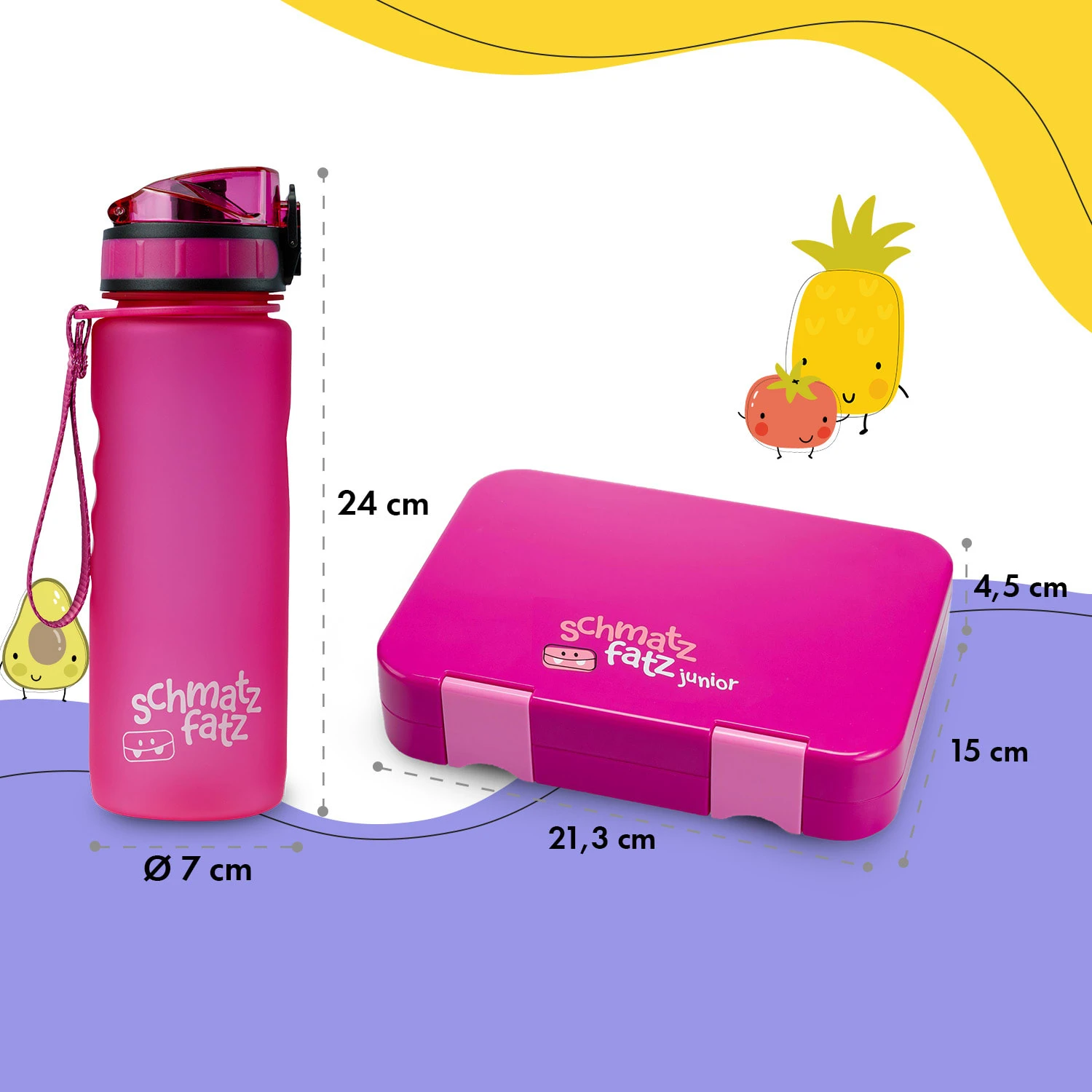 Schmatzfatz Frühstücksset Lunchbox & Trinkflasche Tritan Dicht BPA-frei 10 Schmatzfatz Frühstücksset Lunchbox & Trinkflasche Tritan Dicht BPA-frei – Bild 8